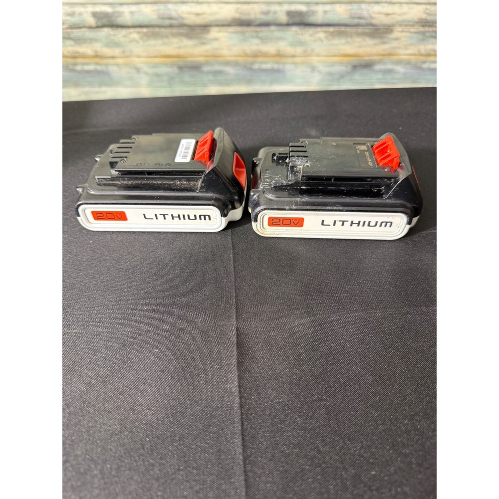 Black & Decker 20V Max Lithium Battery 2 Pack LBXR2020 LBX20 Black 2pc TESTED